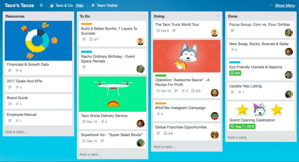 remote work Trello tool for project management to help managers manage effectively