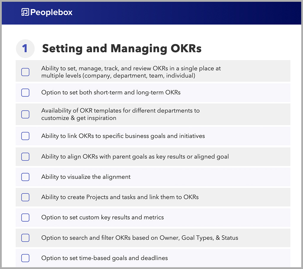 A Comprehensive Checklist to Choose The Right OKR Software
