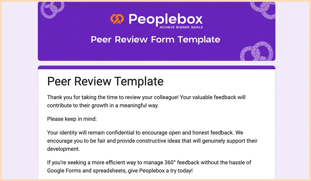 Peoplebox peer review template