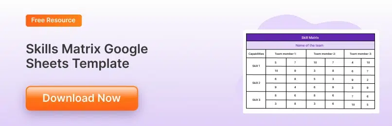 Skills matrix Google sheet template